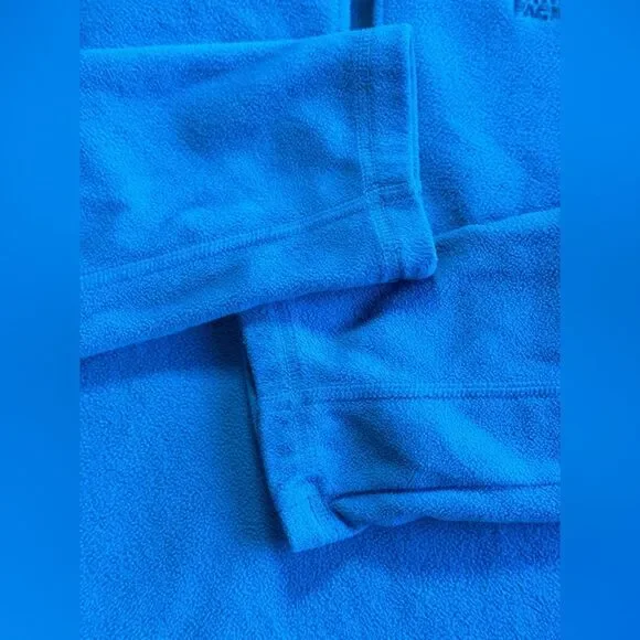 North Face Half Zip Long Sleeve Blue Fleece Pullover CLS1 Mens Size XS - Picture 7 of 8